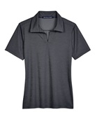 Devon & Jones CrownLux Performance Ladies' Address Melange Polo DG22W BLACK HEATHER Pocket